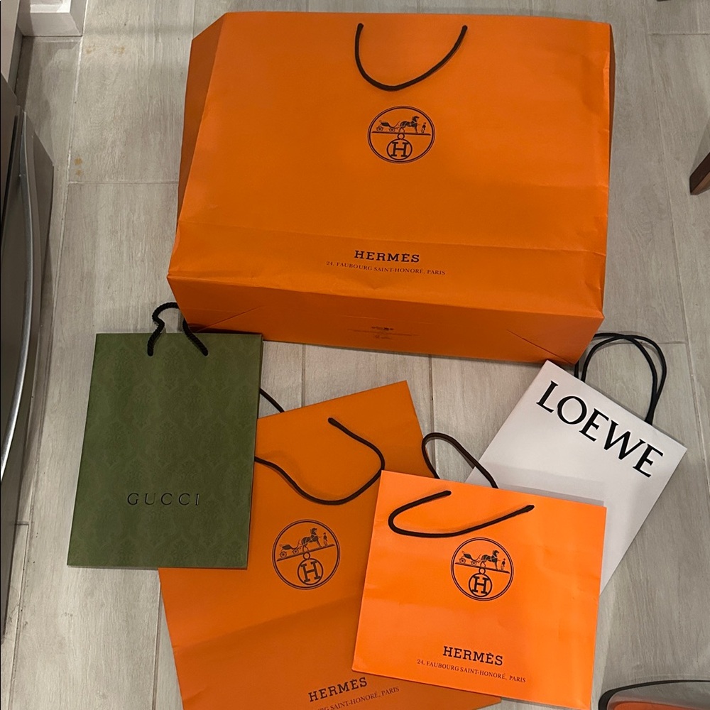 designer shopping bags x 5